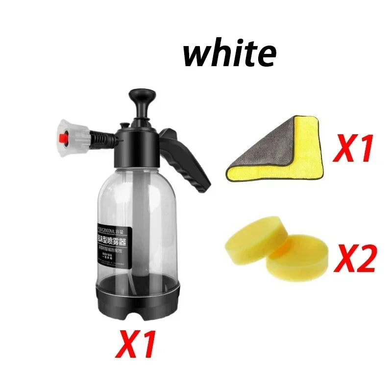 2L Foam Sprayer Car Wash Hand-held Foam Watering Can Air Pressure Sprayer Plastic Disinfection Water Bottle Car Cleaning Tools
