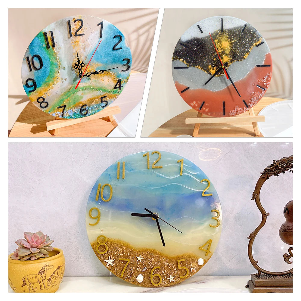 DM283 Round Roman Numerals Epoxy Resin Clock Silicone Mold DIY Wall Hanging Ornaments Moldes Para Resina Epoxi Manualidades