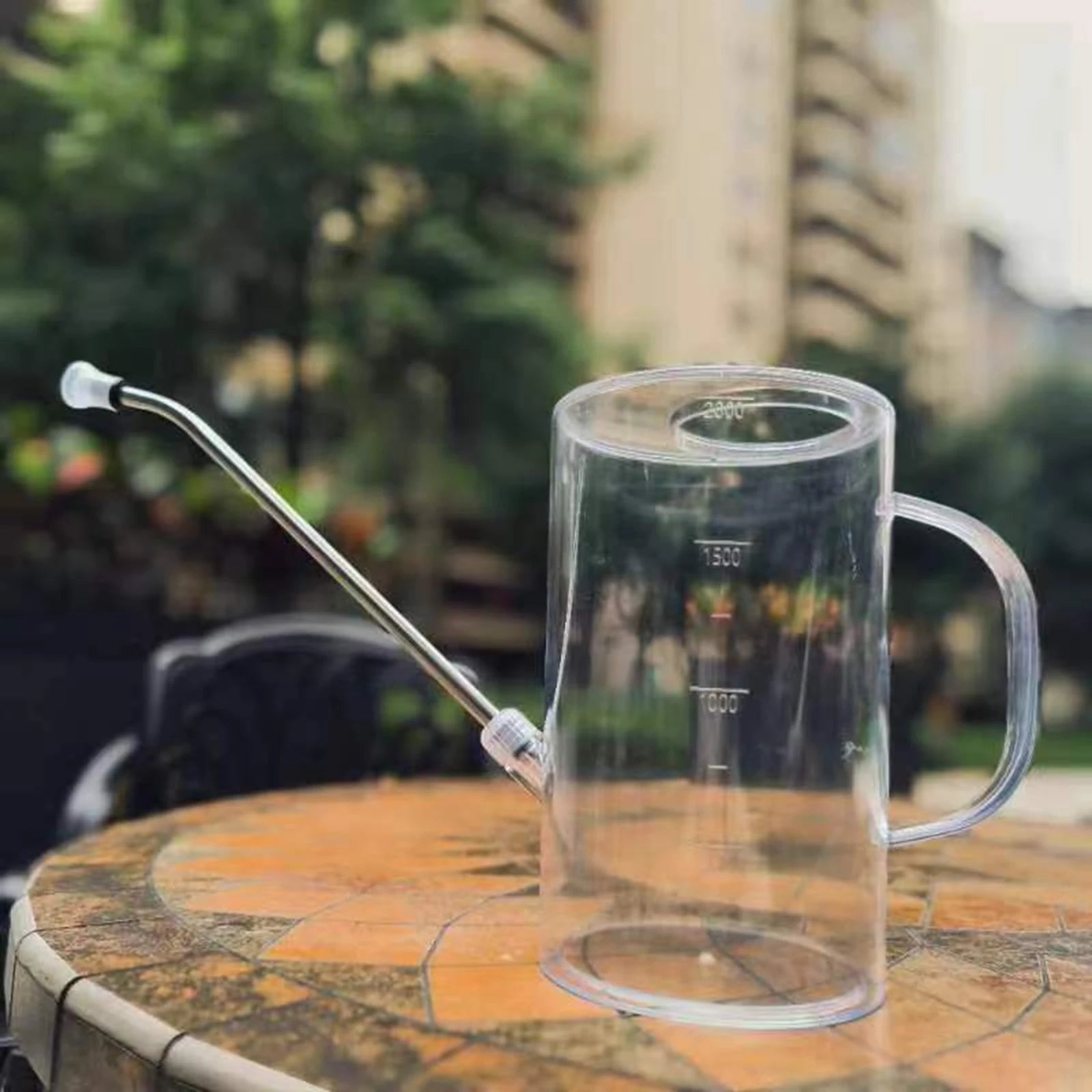 2L Watering Can Long Mouth Garden, Irrigation Spraying Pot Transparent With scale for House Plants Flower Indoor Gardening Tools