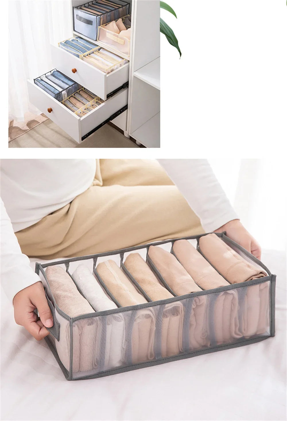 1pc Underwear Drawer Organizer Storage Box Foldable Closet Organizers Drawer Divider Storage Boxes For Underpants Socks Bra