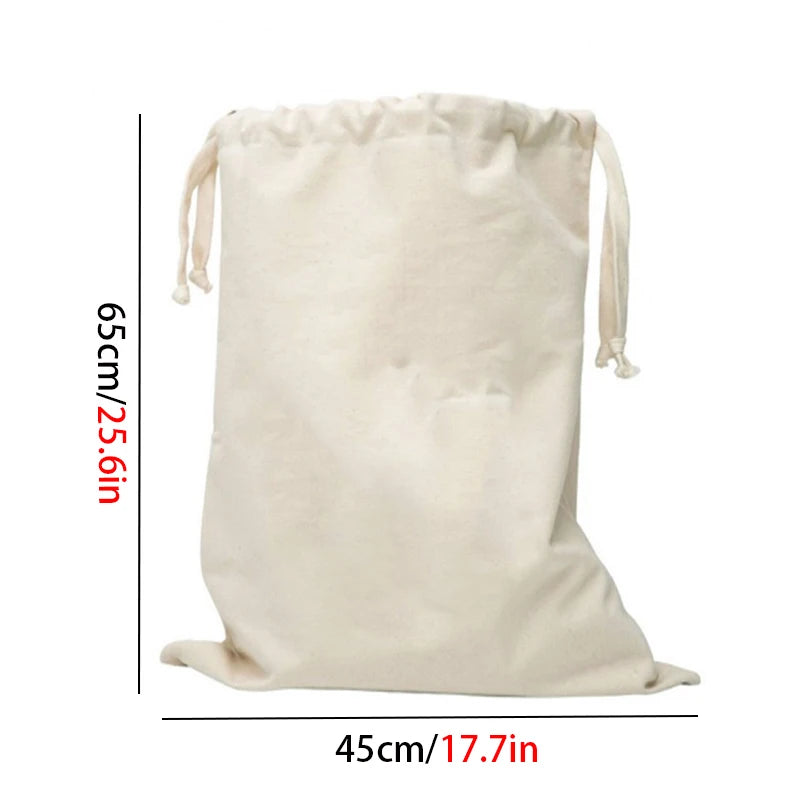Linen Cotton Laundry Bag Animal Stripe Drawstring Backpack Cartoon Toy Storage Bag Drawstring Dirty Clothes Bag Organizer Pouch