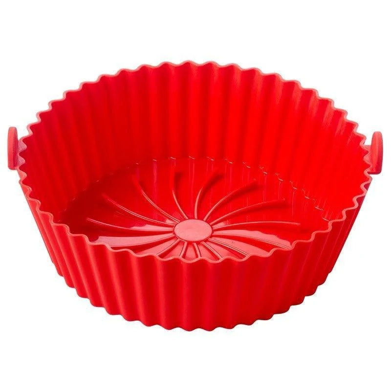 1Pcs Silicone Air Fryer Oven Baking Tray Pizza Fried Chicken Basket Pad Air-fryer Pot Food Plate Reusable Airfryer Pan Liner