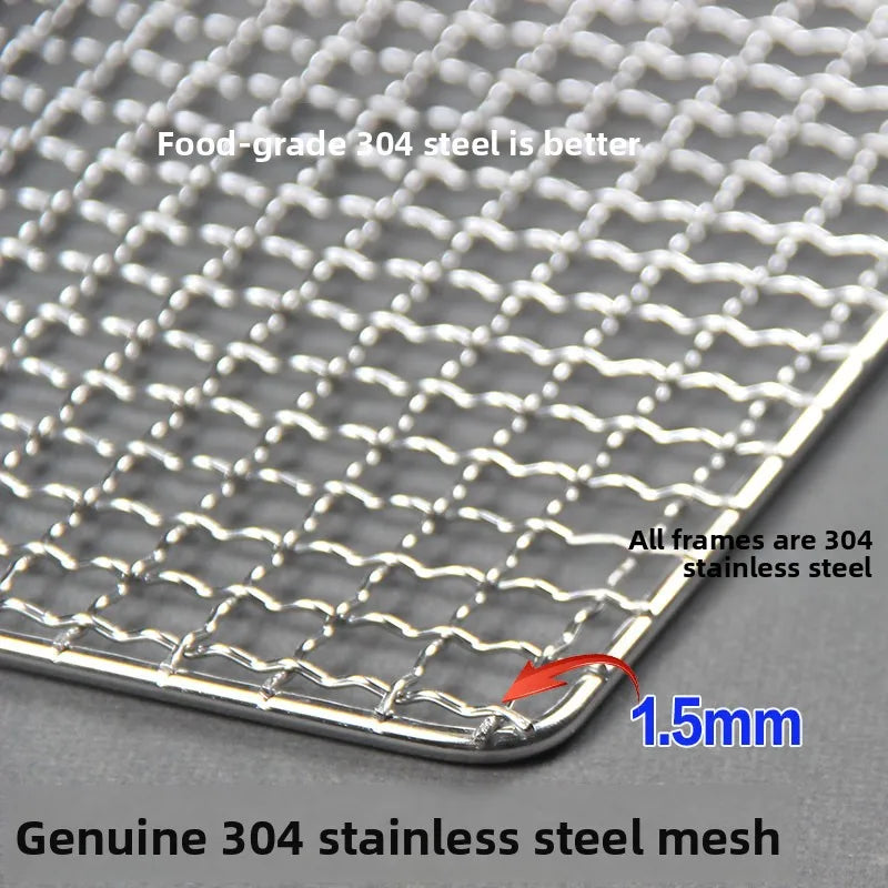 Thiened Rectangular Me BBQ ill Net 304 Stainl Steel Drng Net Barbecue Wire Me for Outdoor Kitchen Cooking Tools
