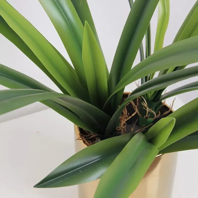 Simulation Green Plants Soft Rubber Clivia Leaf Floral Artificial Cymbidium Leaves Plant Fake Flower Shopping Mall Decoration