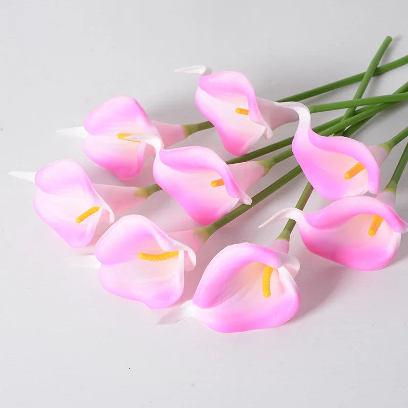4pc 34cmpu Calla Lily Artificial Flower Color Fake Flower Arrangement Bonsai Material Home Living Room Table Floral Decoration