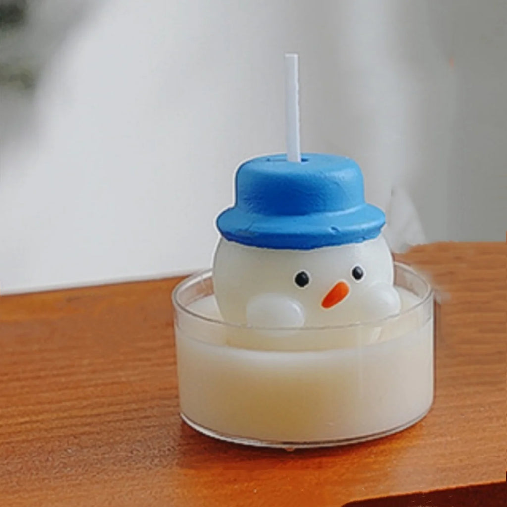 Christmas Tree Tea Candle Snowman Santa Claus Shape Flame Aromatherapy Candle Holiday Party Decorative Candles Photo Props