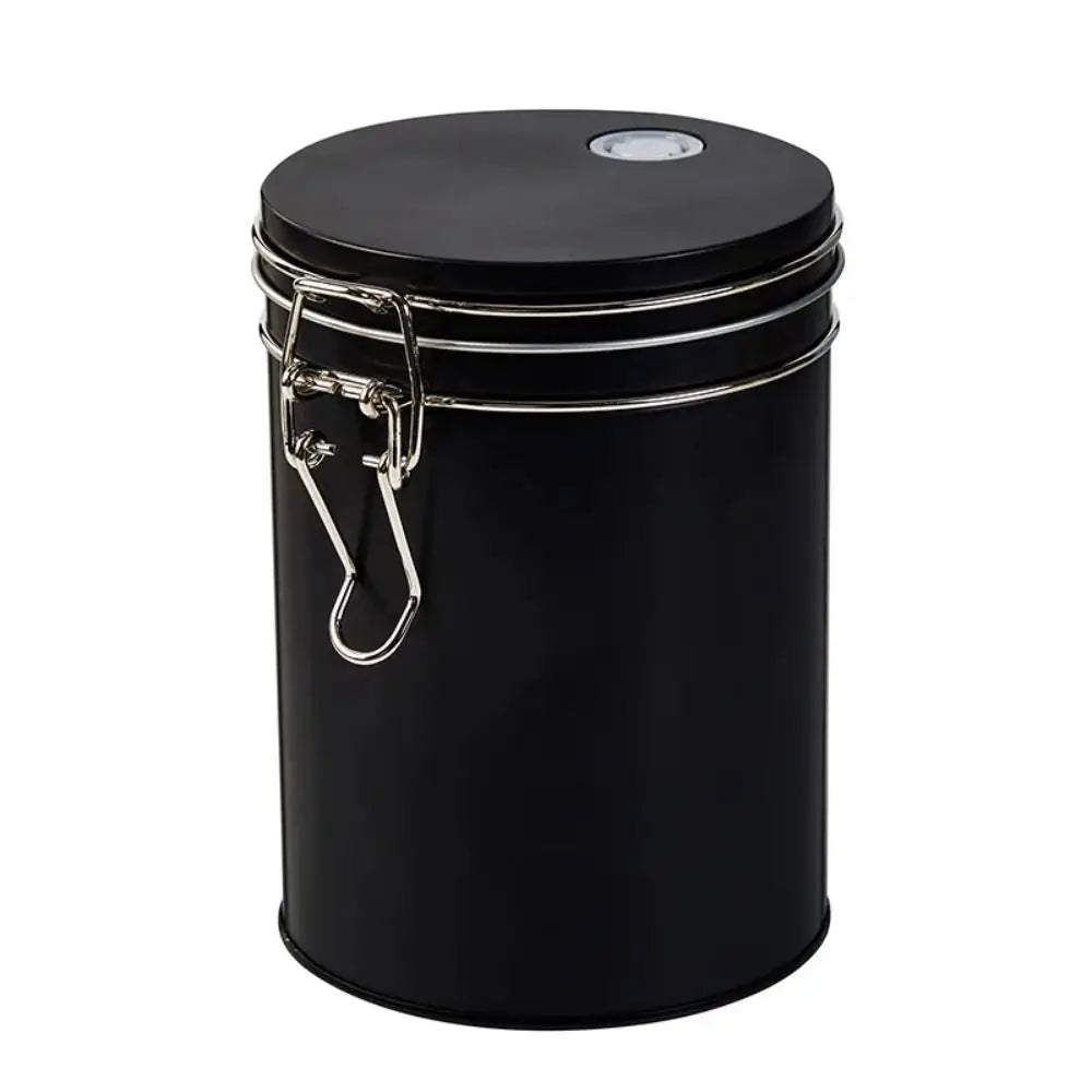 Tinplate Airtight Coffee Canister with Check Valve Large Capacity Beans Storage Container Multifunction Smell Proof