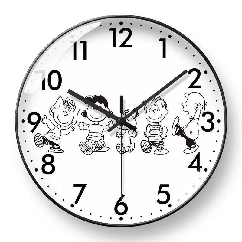 Snoopy cartoon wall clock around the anime home living room dining room children's room learning wall hanging quartz clock