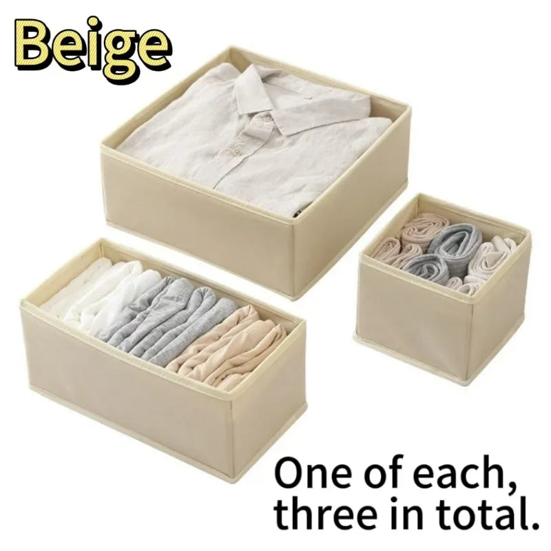 Drawer Organizers Foldable Clothes Dresser Organizer Bins Fabric Closet and Storage Drawer Dividers for Clothing Socks Belts