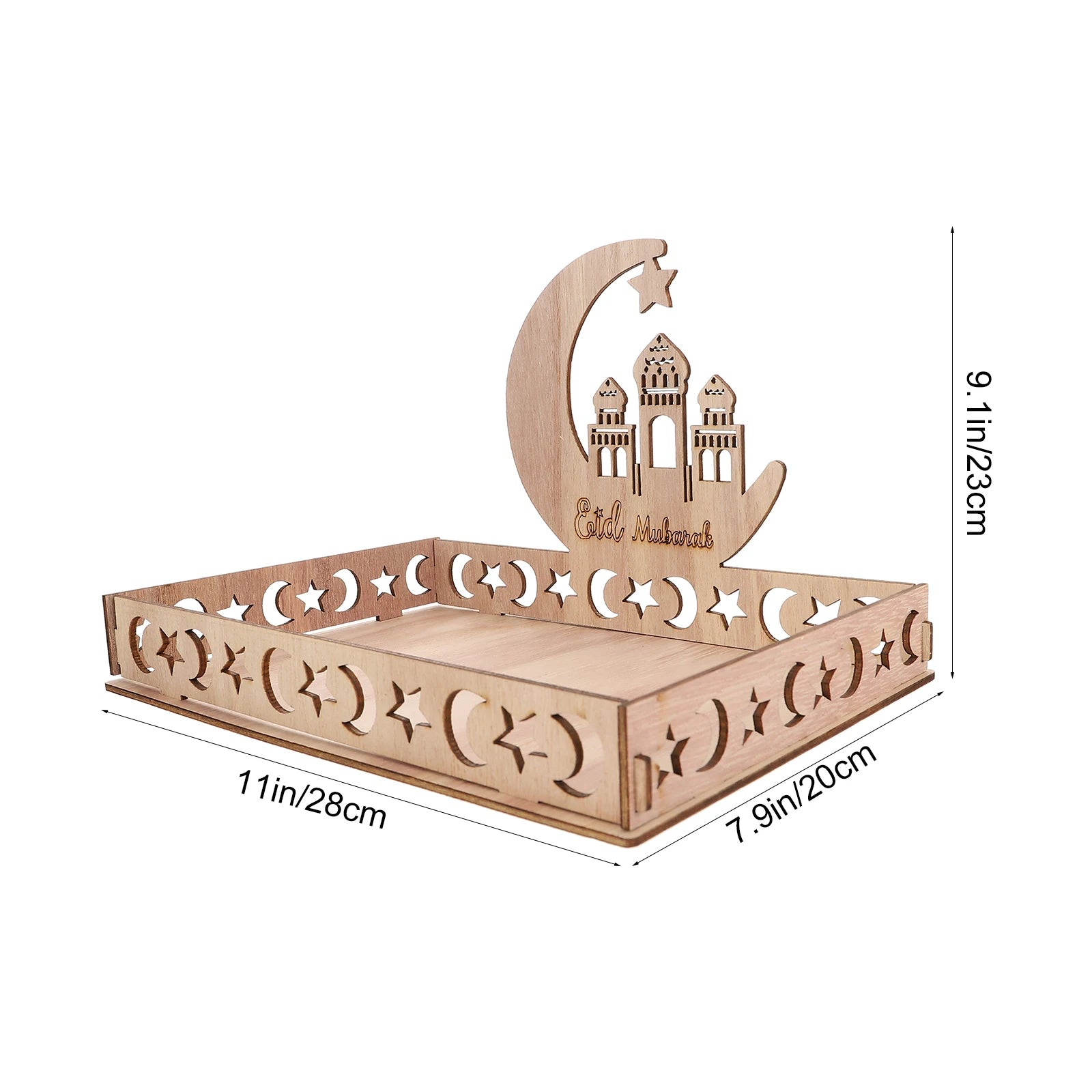 Sweet Treats For Eid Wooden Dessert Serving Tray Ramadan Festival Decor Snacks Storage Dried Fruits Tray Home Party