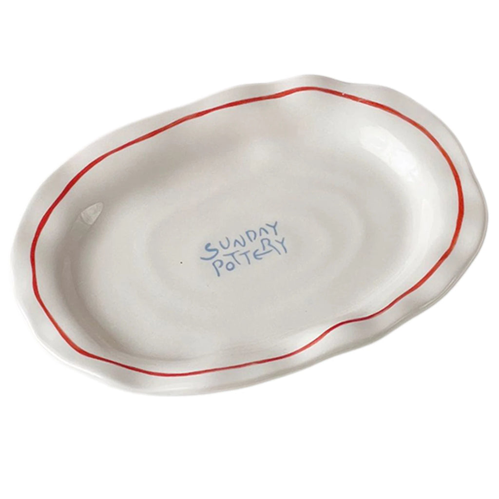 Simple Solid Color Tableware Ceramic Pasta Steak Plate Dinner Plate Creative Kitchen Irregular Shape Serving Tray Cooking Dishes