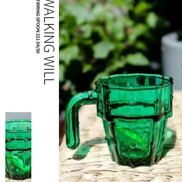 Creative Cactus Transparent Water Coffee Mug, Office, Home, Kitchen Accessories, Drinking Glasses, 240ml