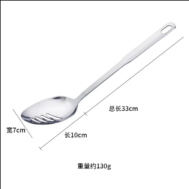 304 Stainless Steel Soup Spoon with Long Handle,Restaurant Serving Spoon for Buffet  Stir-Frying,Durable Fast-Food Serving Spoon