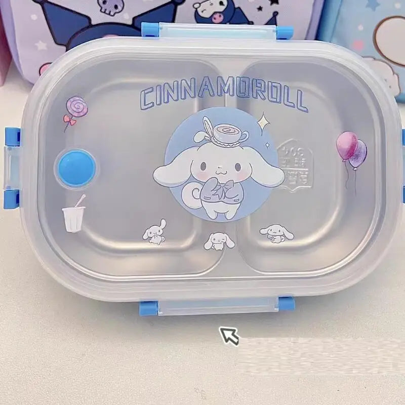 Sanrio Kuromi My Melody Cinnamoroll Sus Lunch Box Hit Product New Product Kawaii Cartoon Portable Large Capacity Outdoors Cute