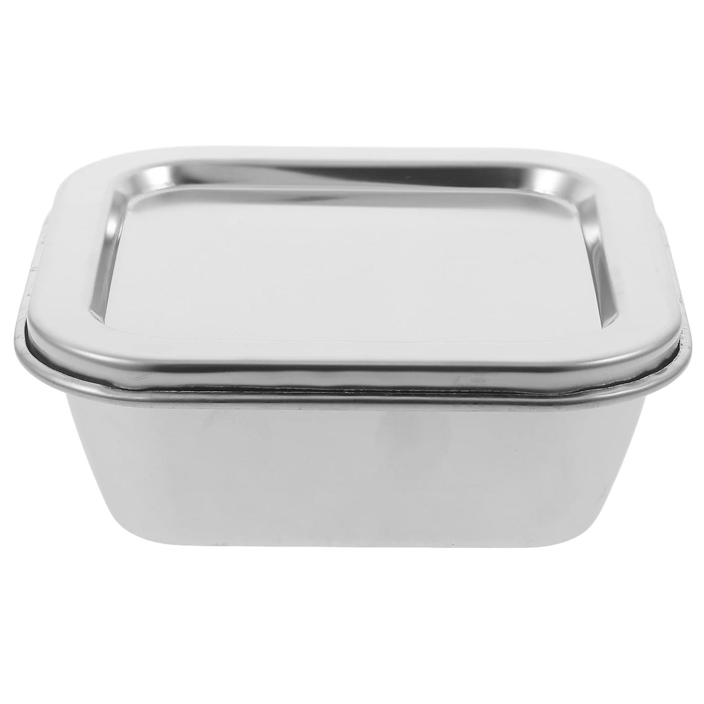 Stainless Steel Sample Storage Box 300ml Reliable Polished Surface Food Container Airtight Sample Holder for School Canteen