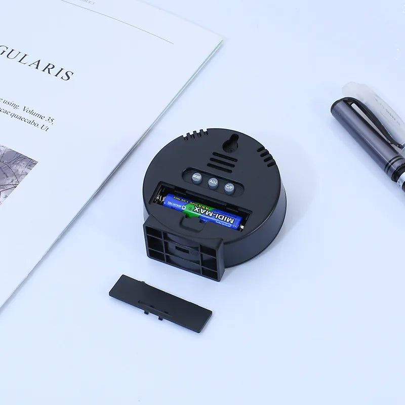 Digital LCD Travel Alarm Clock With Temperature Hygrometer Mini Desk Wall Clock Battery Powered