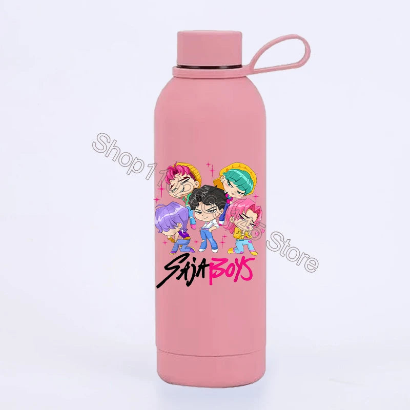 K Pop Demon Huntersd Water Bottles Kawaii Cartoon Thermos Bottle Kids Winter Outdoor Sports Water Cup Children Christmas Gifts