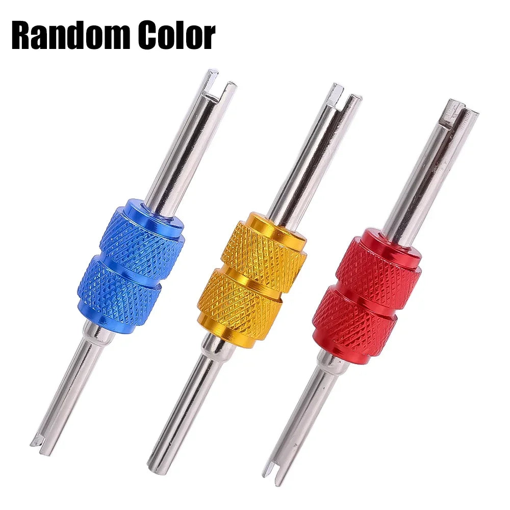 Car Valve Core Wrench Aluminum Alloy Auto Tire Air Conditioning Valve Core Double Head Screwdriver Valve Core Disassembly Tool