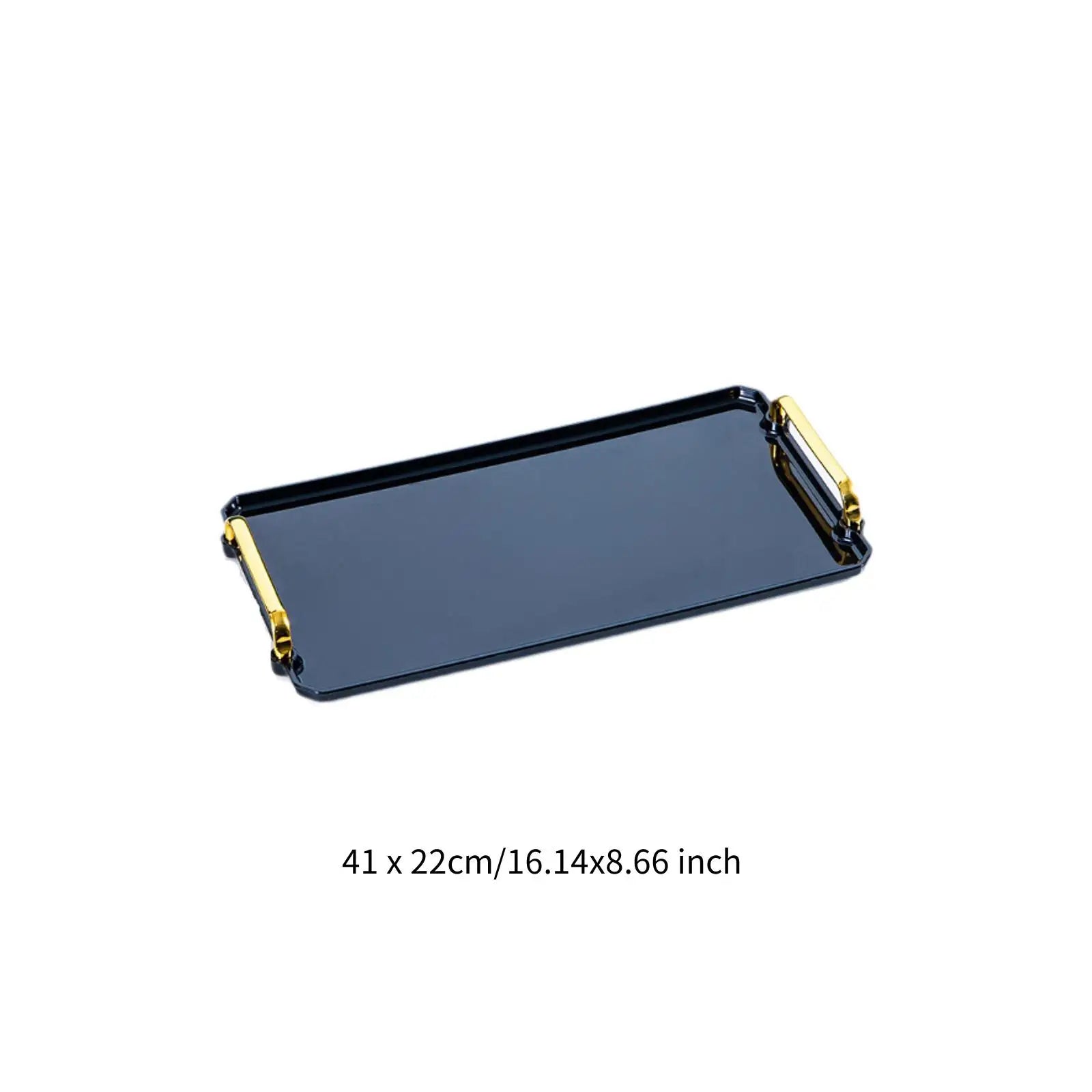 Rectangular Serving Tray with Handle Cosmetic Jewelry Dish Bathroom Decorative Tray Table Storage Organizer for Home Hotel