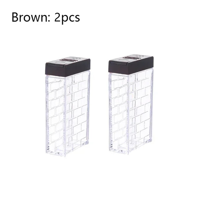 Transparent Spice Jar Set Salt and Pepper Seasoning Bottle Colorful Lid Kitchen Condiment Cruet Storage Container  Spice Rack