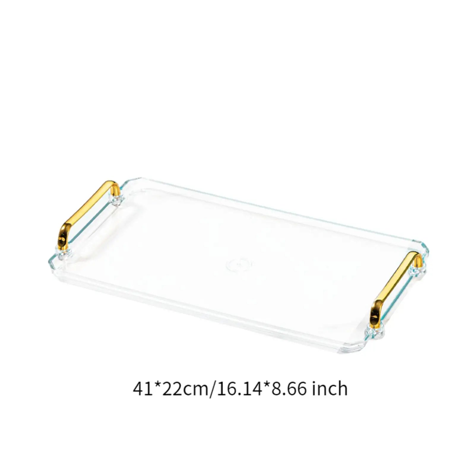 Rectangular Serving Tray with Handle Cosmetic Jewelry Dish Bathroom Decorative Tray Table Storage Organizer for Home Hotel