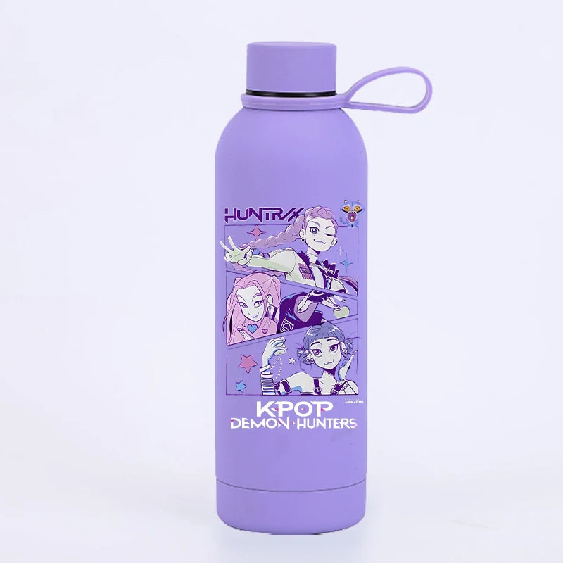 K Pop Demon Huntersd Water Bottles Kawaii Cartoon Thermos Bottle Kids Winter Outdoor Sports Water Cup Children Christmas Gifts