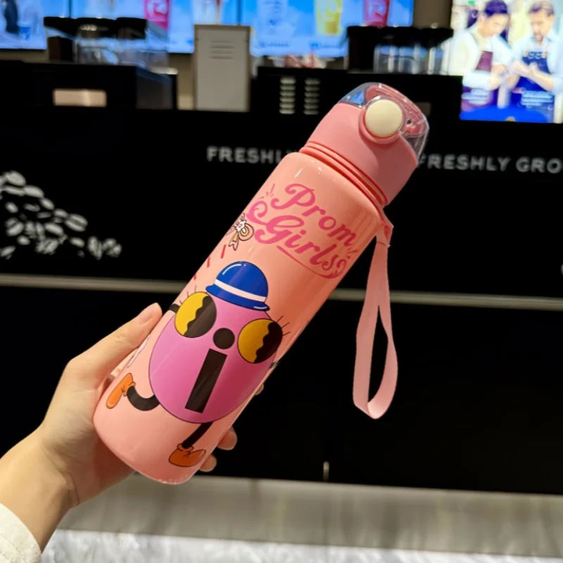 700ML Cartoon Water Bottle Kids With Straw Leakproof Portable Drinkware For School Travel Children Gift， Perfect for Holidays