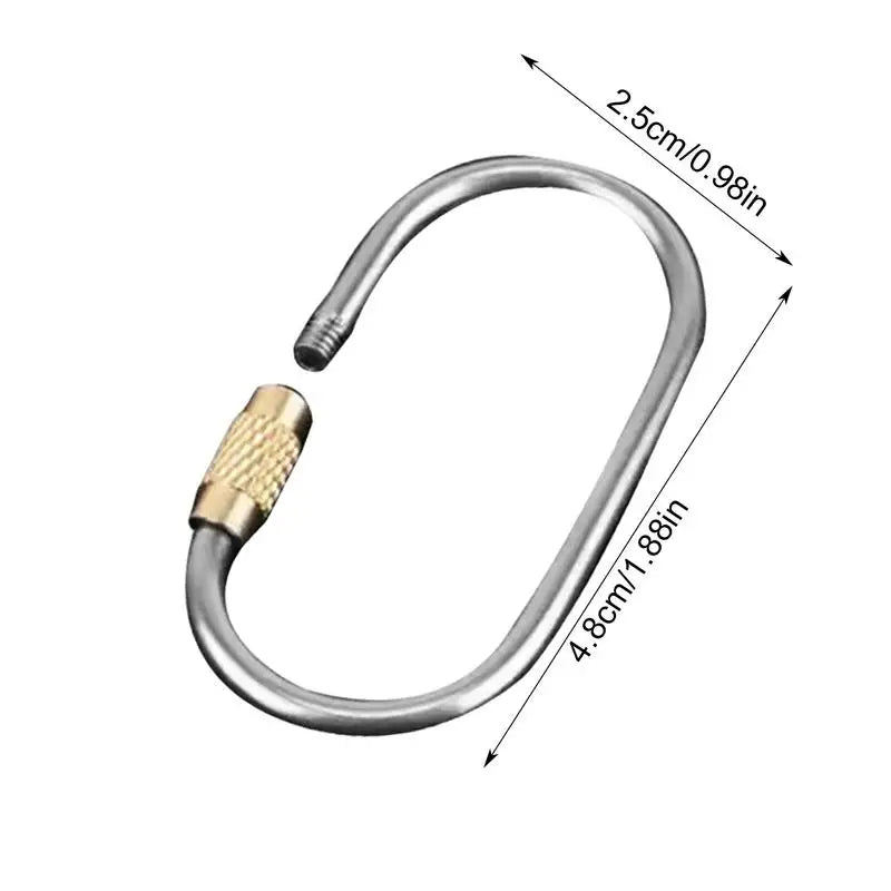 Keychain With LockKey Chain Gold Color Camping Carabiner Survival Camping Equipment Buckles Hooks Key Ring Accessories