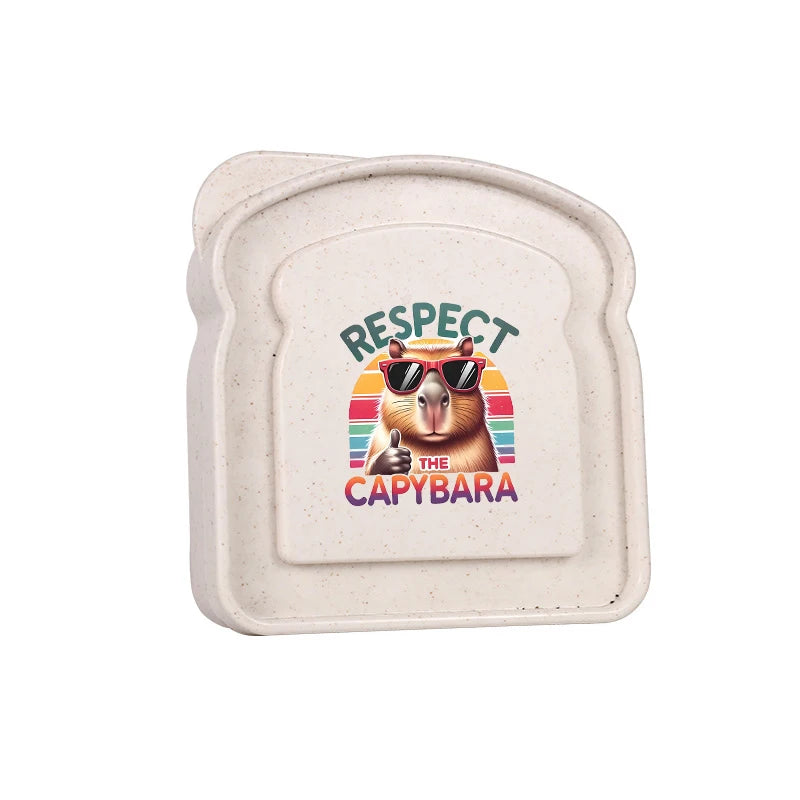 Capybara Sandwich Food Storage Case Container Salad Fruits Snack Storage Box with Lid Reusable Microwave Lunch Box Bread Case