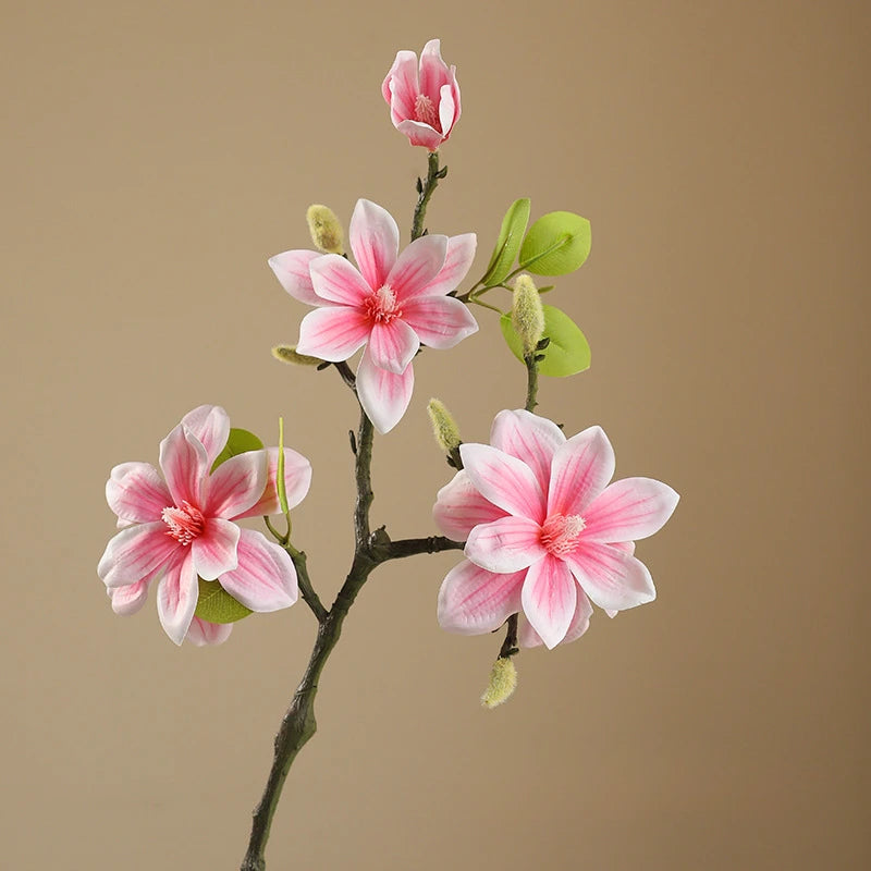 40CM New Chinese Artificial Hand Feel Magnolia Retro Home Furnishing Hotel Forest Garden Landscape Flower Art Magnolia