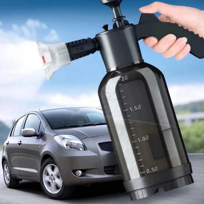 2L Transparent Foam Sprayer Car Wash Hand-Held  Watering Can Air Pressure Sprayer Plastic Disinfection Water Bottle Car Cleaning