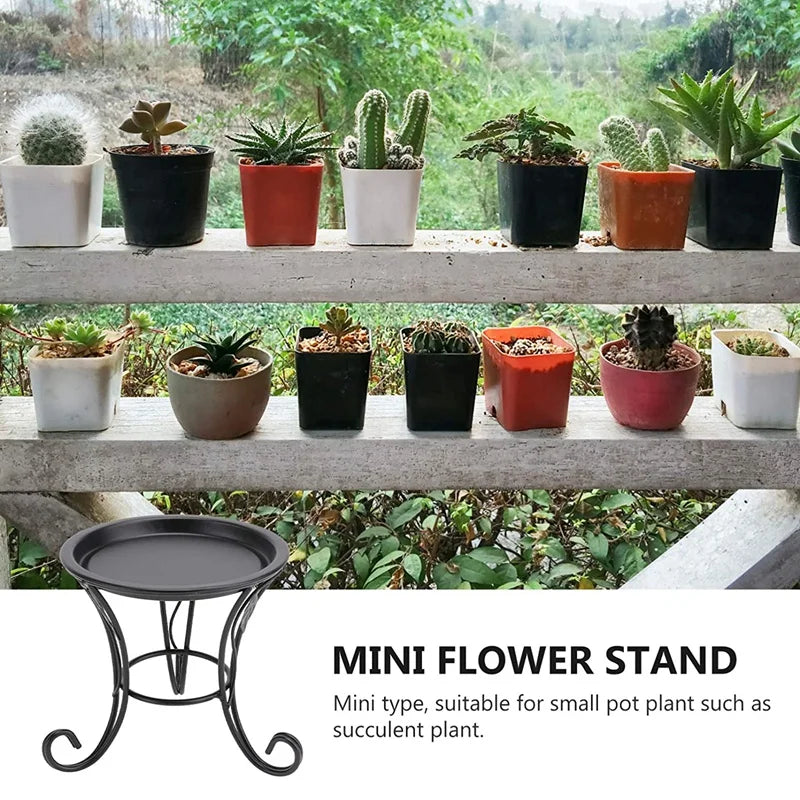 SOFT-Flower Stool Metal Flower Stand,European Style Stool Balcony Floor Garden Flower Pot Planter Holder Decor Plant Shelve