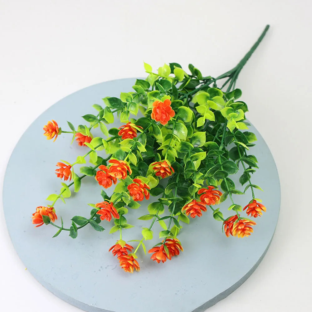 1 Bundle Outdoor UV Resistant Artificial Flowers Greenery Shrubs Plants Fake Flower for Wedding Garden Kitchen Office Decor