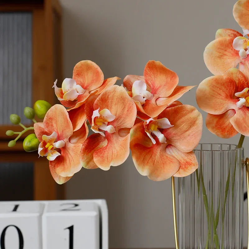 45CM Artificial Flower High-end Five Headed Butterfly Orchid Home Decoration Ornament Wedding Decoration Silk Flower