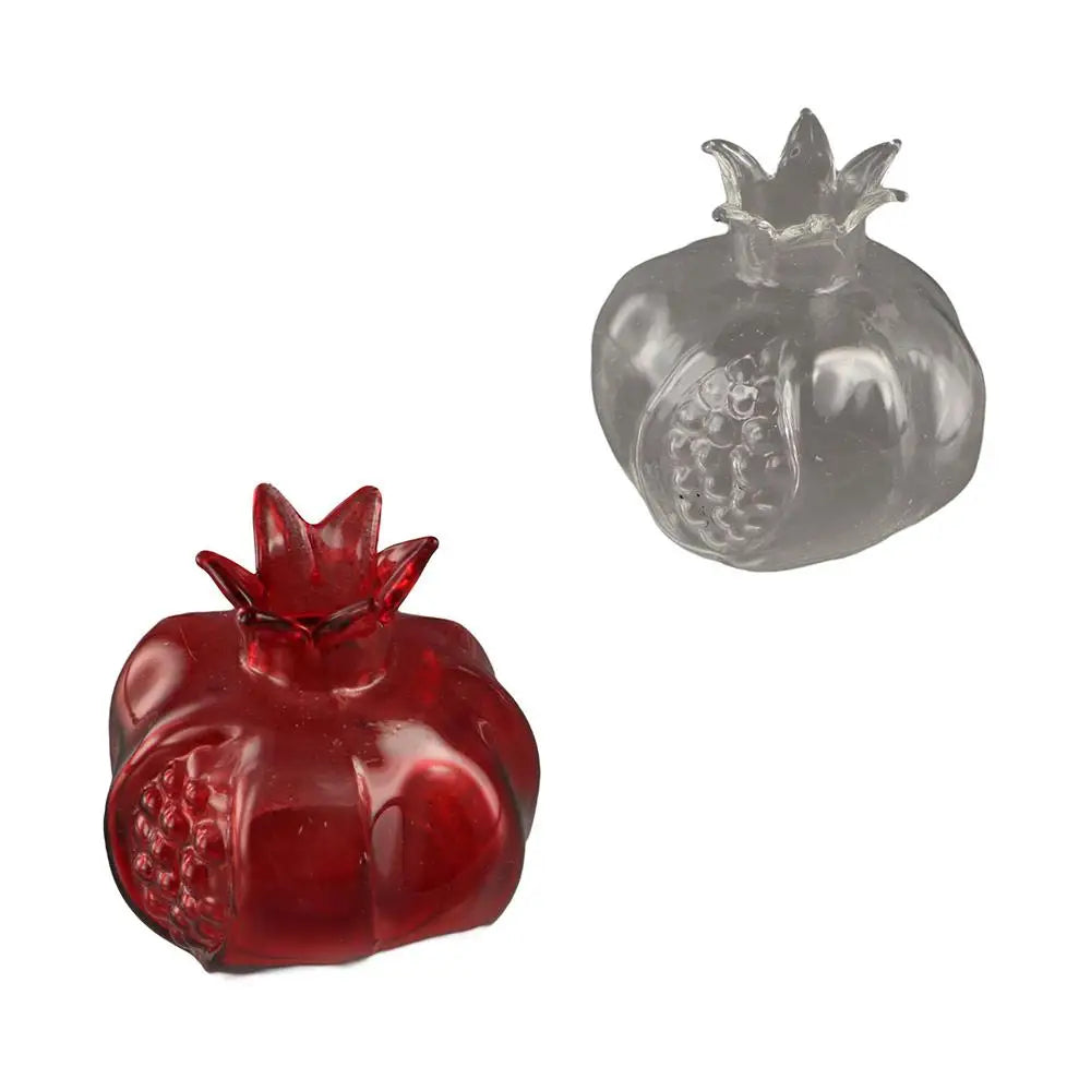 Creative Red Pomegranate Glass Vase Pomegranate Transparent Hydroponic Flower Vase Glass Handmade Fruit Vase Desktop