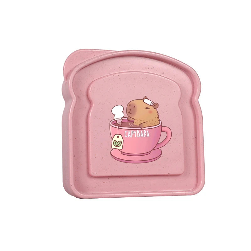 Capybara Sandwich Food Storage Case Container Salad Fruits Snack Storage Box with Lid Reusable Microwave Lunch Box Bread Case