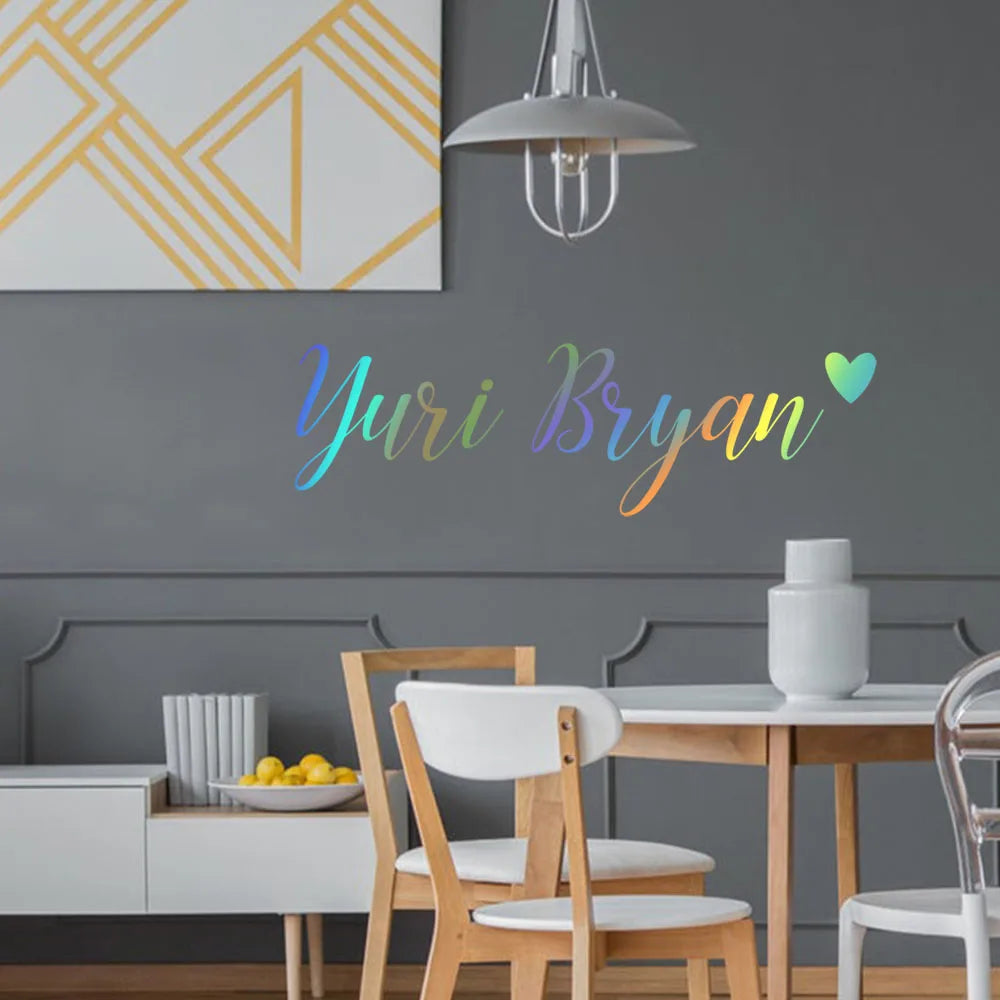 1pc Creative Customized Name Love Style Art Decor Wallpaper Wall Sticker Removable Wall Stickers Diy Wallpaper for Living Room D