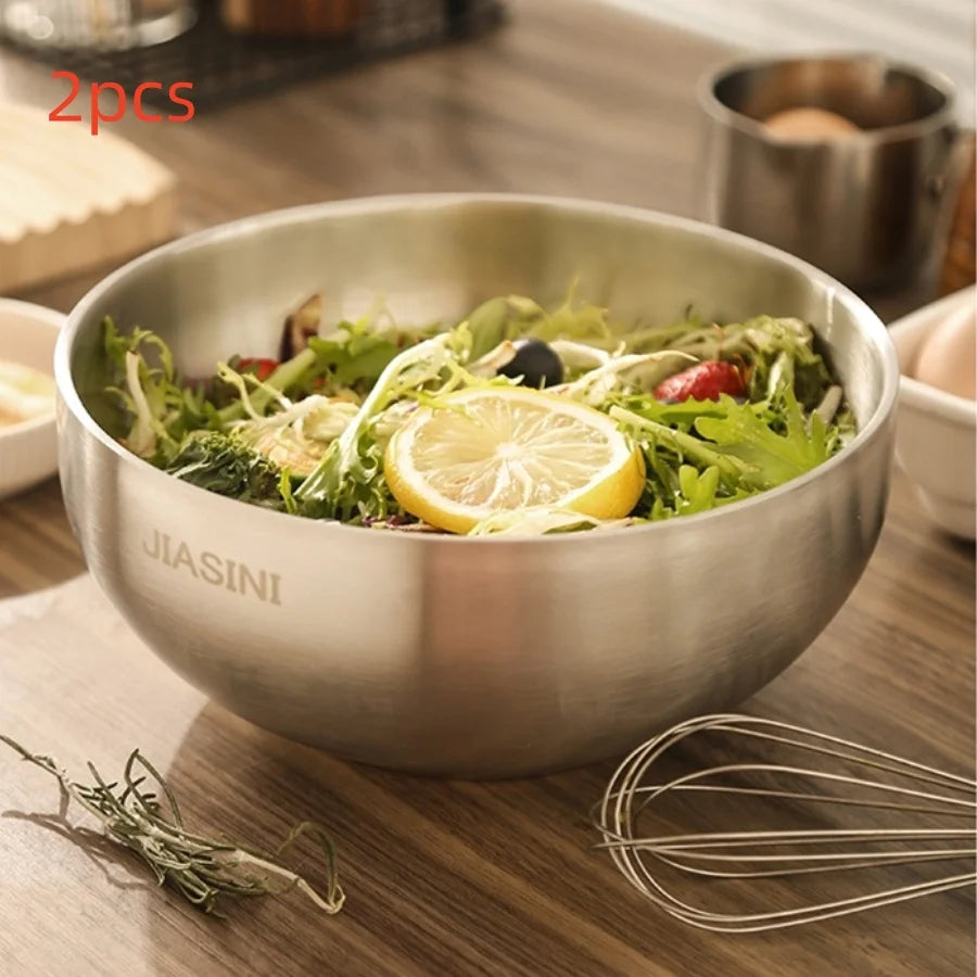 Stainless Steel Noodle Bowl Household High-Grade  Instant Good-looking Soup Bowl Korean Style Large Rice Salad Bowl