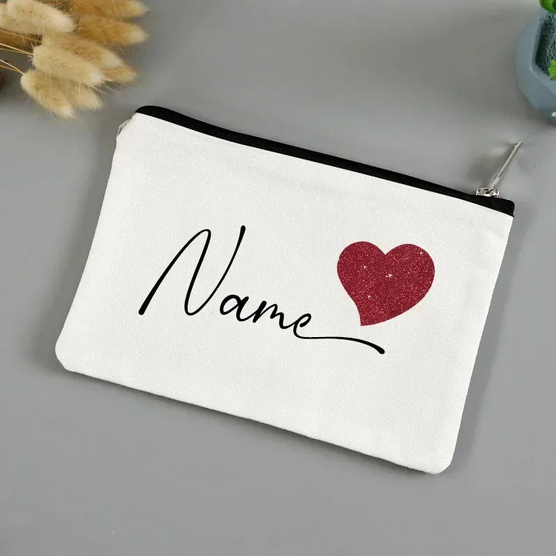 Personalized Makeup Bag with Custom Name, Cosmetic Bag for Women, School Pencil Box, Personalized Gifts for Bachelorette Party,