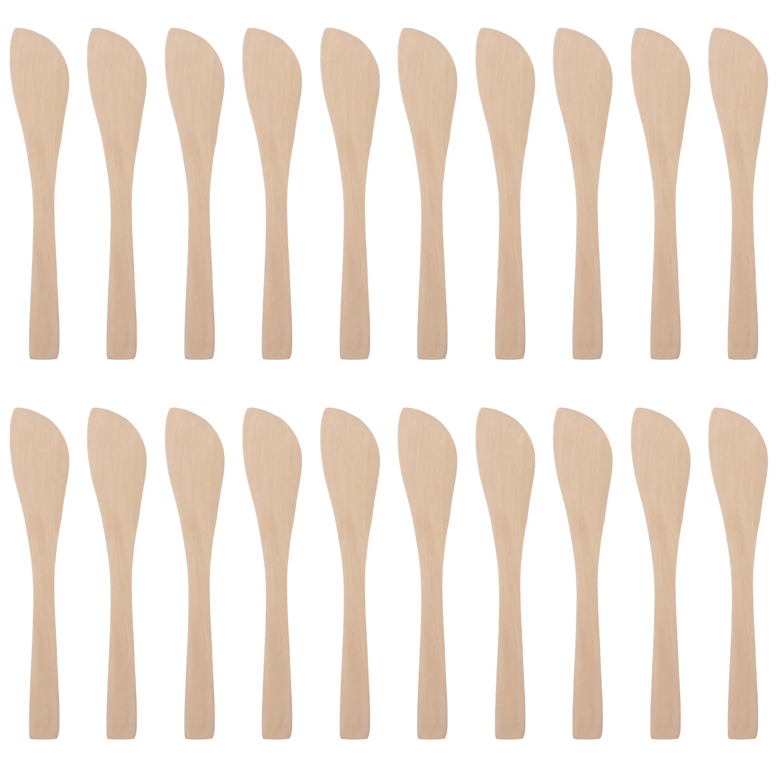 20Pcs Wooden Dumpling Filling Spoons Natural Eco-Friendly Kitchen Tools Dough Cutter Butter Jam Spreader Mask Applicator