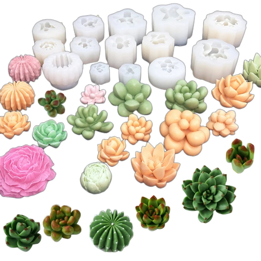 Kinds of Cactus Candle Candy Silicone Mold Aromatherapy Gypsum diy Handmade Succulent Plaster Resin Soap Baking Mould M2740