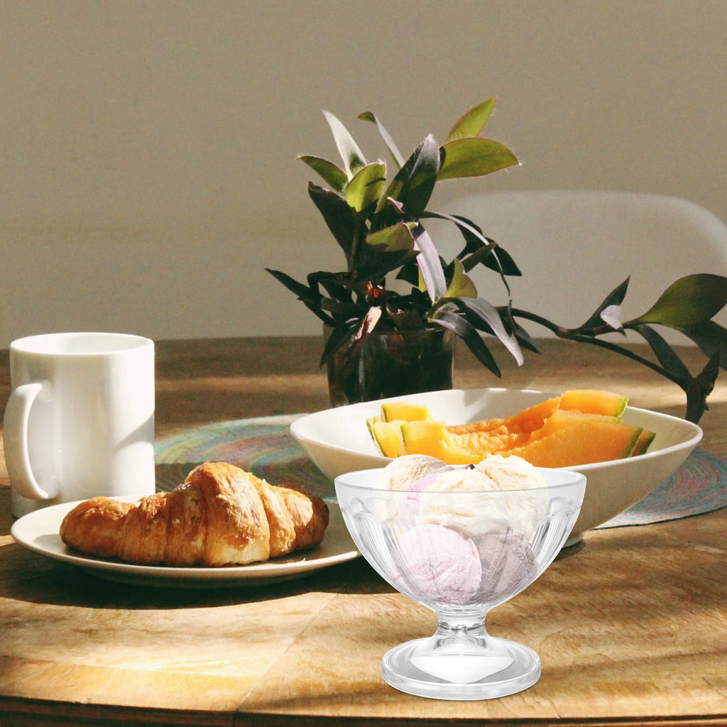 Clear Acrylic Ice Cream Cup Footed Dessert Bowl For Pudding Yogurt Party Serving Goblet Snack Container Kitchen