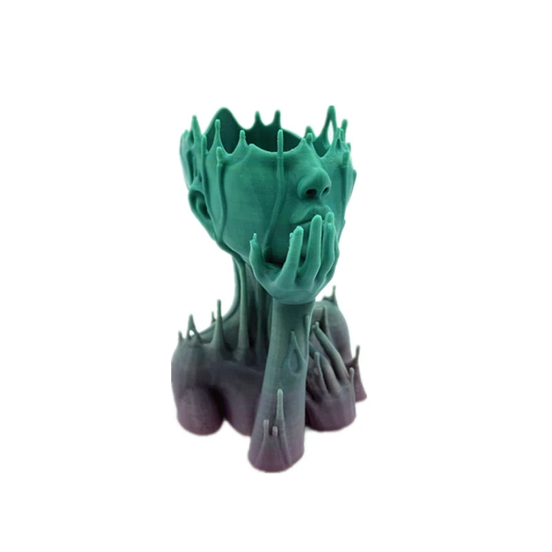 MELTED GIRL Planter Succulent Plant Flower Pot Resin Container With Drain Holes Flowerpot Figure Garden Decor Tabletop Ornament