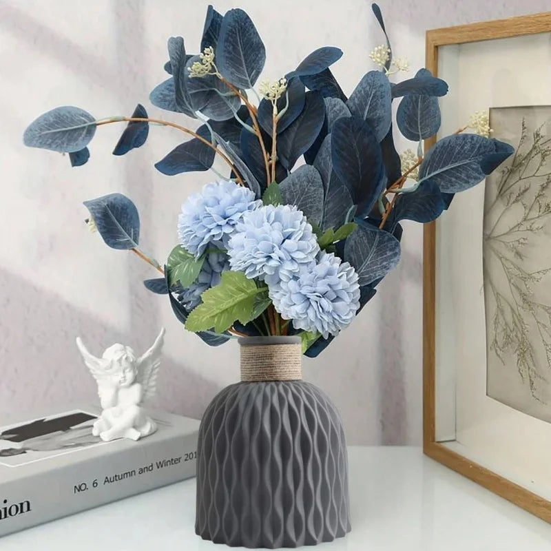 1/2Pcs Water Ripple Vase Rope Plastic Flower Pot Arrangement Modern Nordic Style Home Living Room Desktop Decoration Ornament