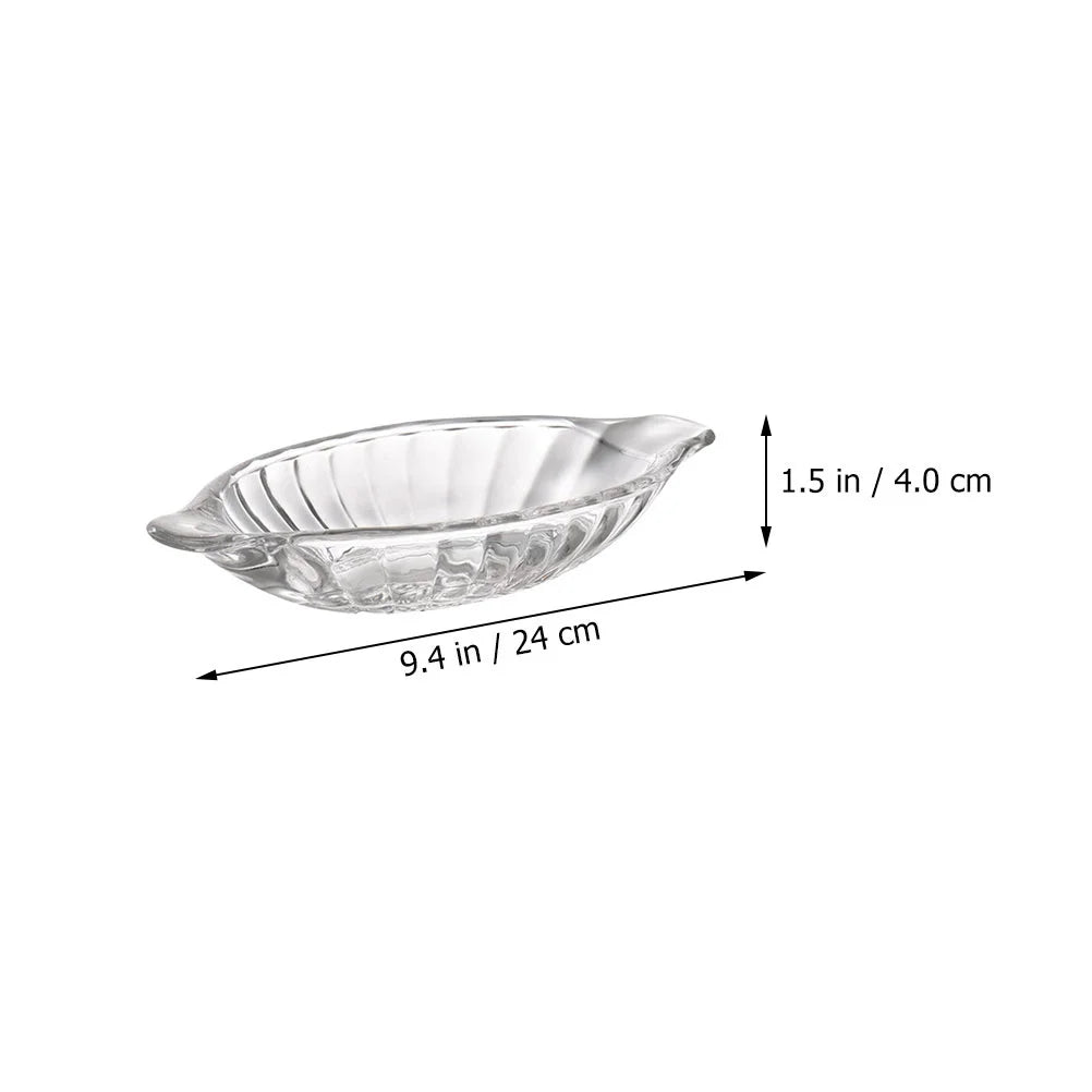 1pc Ice Cream Bowl Transparent Double-Ear Banana Bowl For Cold Drink Juice Dessert Salad Glass Tableware Household Serving