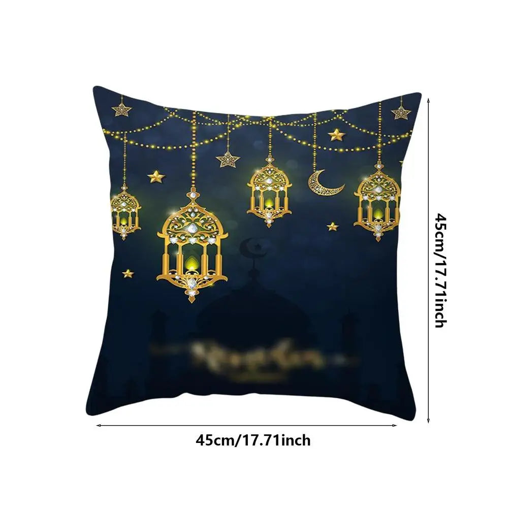 2023 Eid Pillowcase Decor For Home Sofa Cushion Cover Islamic Ramazan Kareem Decoration Mosque Mahometan Pillow Cover Gifts