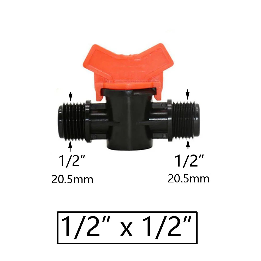 Miniature Plastic Shut Off Coupling Valve Connectors for 4/7 8/11 10/16/20/25mm Hose Garden Water Irrigation Pipe Adaptor Barb