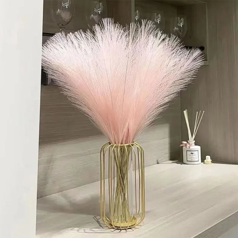 10PCS Artificial Pompous Grass Pompass Branches Fake Fluffy Stems Plants Vase Filler for Home Boho Decor Flower Arrangement