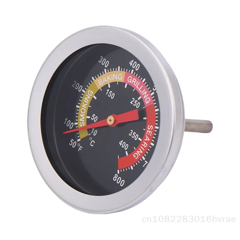 52mm Metal BBQ Grill Thermometer- Stainless Steel Large Dial Oven Temperature Gauge Easy-Read for Meat Cooking