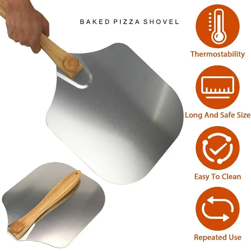 Pizza Oven Accessories Supplies Pizza Wheel Server Oven Brush Pizza Cutter Rocker Pizzas Peel Shovel for  Kitchen Outdoor Grill